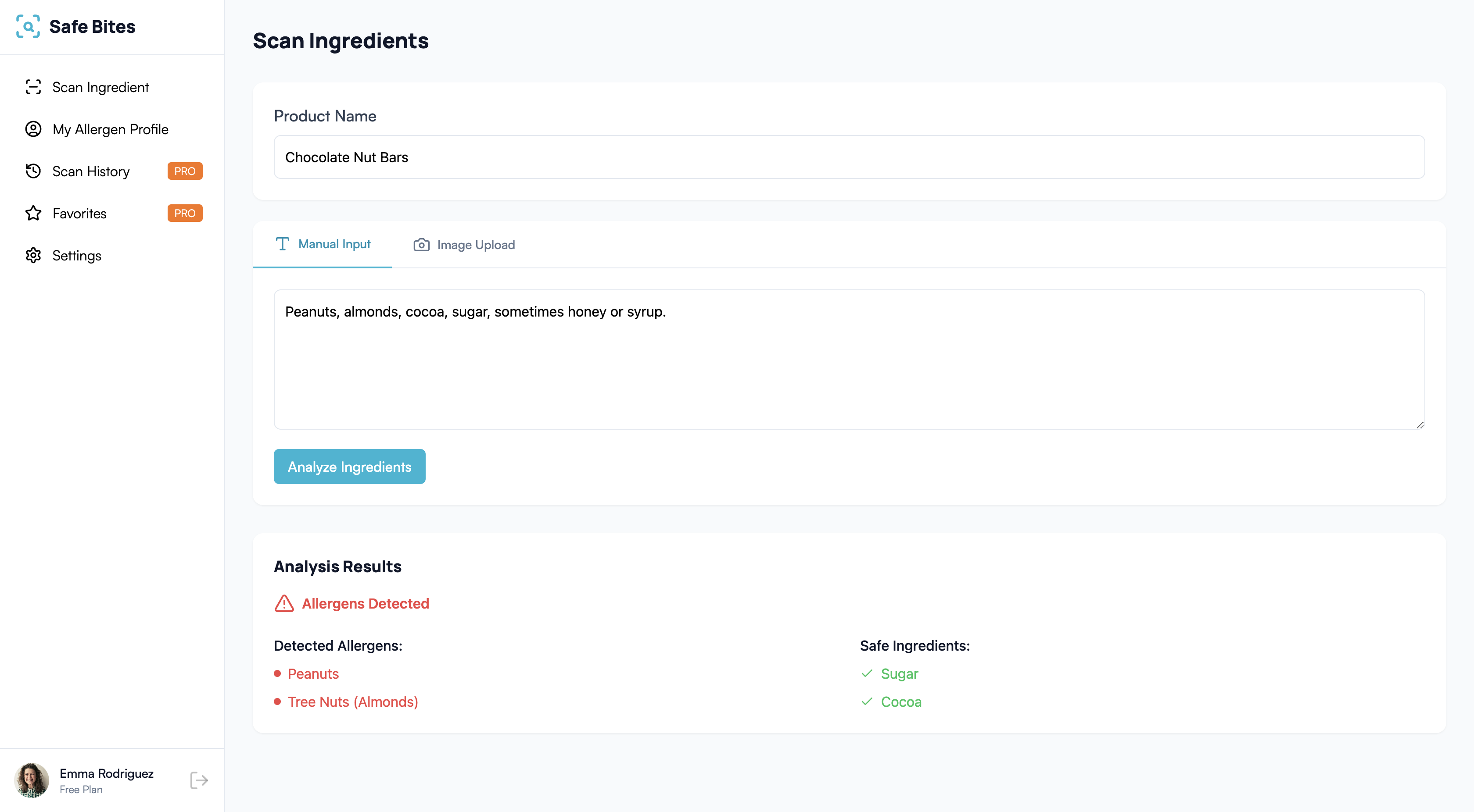 Safe Bites App Preview
